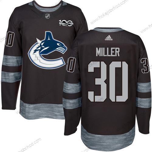 Adidas Muž Vancouver Canucks #30 Ryan Miller Černá 100th Výročí Sešitý NHL 2017 Hokejový Dres