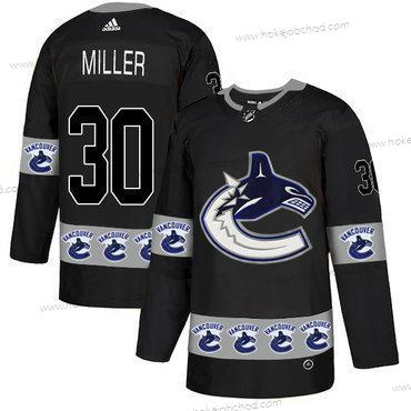 Adidas Muž Vancouver Canucks #30 Ryan Miller Černá Tým Logos Dres