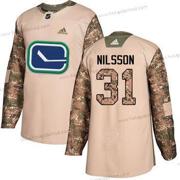 Adidas Muž Vancouver Canucks #31 Anders Nilsson Camo Autentické 2017 Veterans Day Sešitý NHL Dres