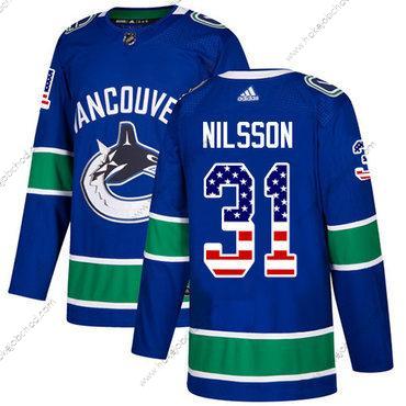 Adidas Muž Vancouver Canucks #31 Anders Nilsson Modrý Domácí Autentické USA Flag Sešitý NHL Dres