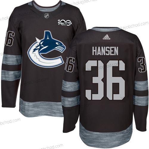 Adidas Muž Vancouver Canucks #36 Jannik Hansen Černá 100th Výročí Sešitý NHL 2017 Hokejový Dres