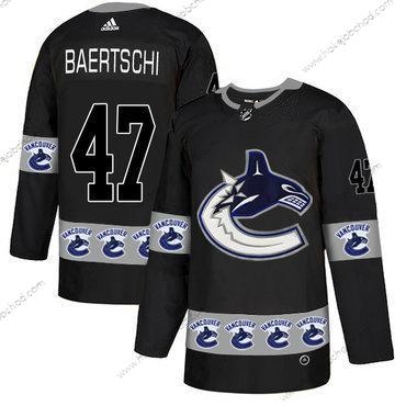 Adidas Muž Vancouver Canucks #47 Sven Baertschi Černá Tým Logos Dres