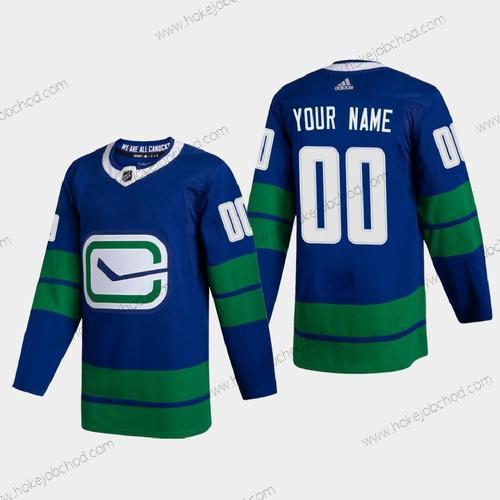 Adidas Muž Vancouver Canucks Přizpůsobené 2020-21 Modrý Autentické Hráč Náhradní Sešitý NHL Dres