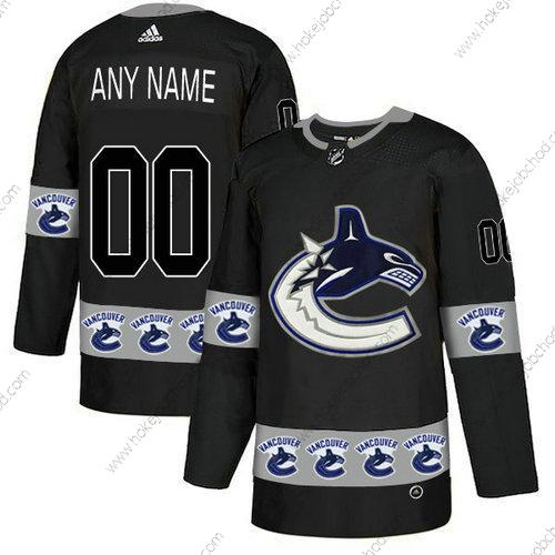 Adidas Muž Vancouver Canucks Přizpůsobené Černá Tým Logos Dres