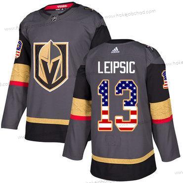 Adidas Muž Vegas Golden Knights #13 Brendan Leipsic Šedá Domácí Autentické USA Flag Sešitý NHL Dres