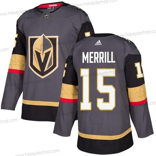 Adidas Muž Vegas Golden Knights #15 Jon Merrill Autentické Šedá Domácí NHL Dres