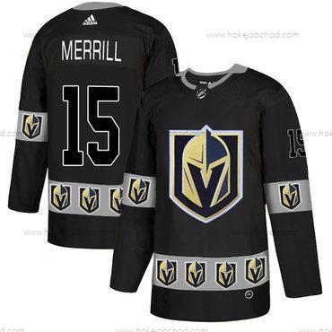 Adidas Muž Vegas Golden Knights #15 Jon Merrill Černá Tým Logos Dres