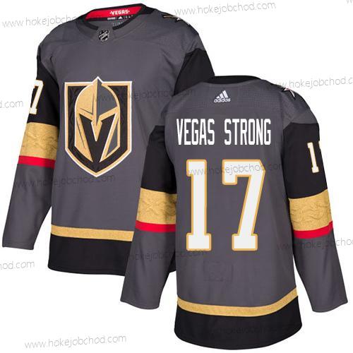 Adidas Muž Vegas Golden Knights #17 Vegas Strong Šedá Domácí Autentické Sešitý NHL Dres