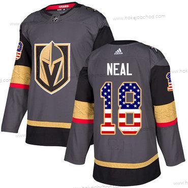 Adidas Muž Vegas Golden Knights #18 James Neal Šedá Domácí Autentické USA Flag Sešitý NHL Dres