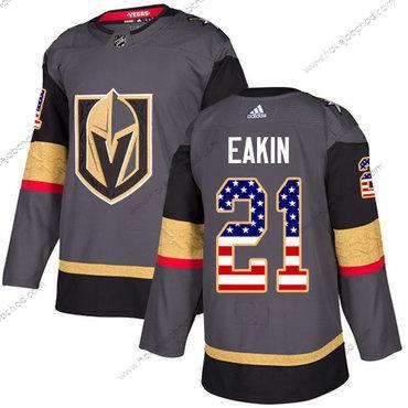 Adidas Muž Vegas Golden Knights #21 Cody Eakin Šedá Domácí Autentické USA Flag Sešitý NHL Dres