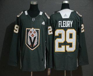 Adidas Muž Vegas Golden Knights #29 Marc-Andre Fleury Šedá Dia De Los Muertos Dres