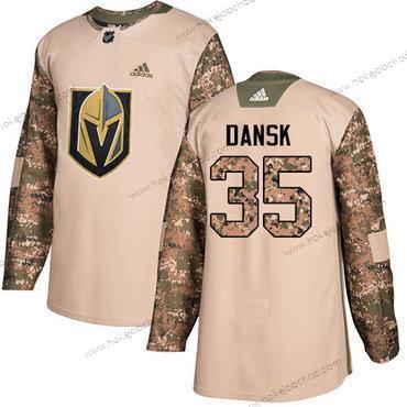 Adidas Muž Vegas Golden Knights #35 Oscar Dansk Camo Autentické 2017 Veterans Day Sešitý NHL Dres