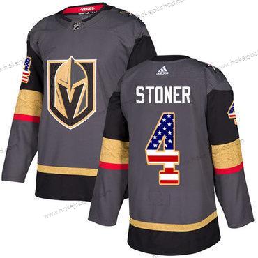 Adidas Muž Vegas Golden Knights #4 Clayton Stoner Šedá Domácí Autentické USA Flag Sešitý NHL Dres