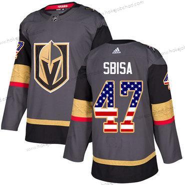 Adidas Muž Vegas Golden Knights #47 Luca Sbisa Šedá Domácí Autentické USA Flag Sešitý NHL Dres