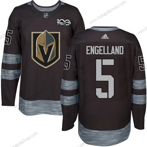 Adidas Muž Vegas Golden Knights #5 Deryk Engelland Černá 1917-2017 100th Výročí Sešitý NHL Dres