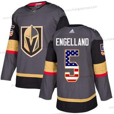 Adidas Muž Vegas Golden Knights #5 Deryk Engelland Šedá Domácí Autentické USA Flag Sešitý NHL Dres