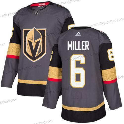 Adidas Muž Vegas Golden Knights #6 Colin Miller Šedá Domácí Autentické Sešitý NHL Dres