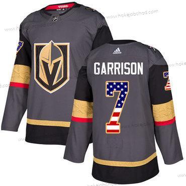 Adidas Muž Vegas Golden Knights #7 Jason Garrison Šedá Domácí Autentické USA Flag Sešitý NHL Dres