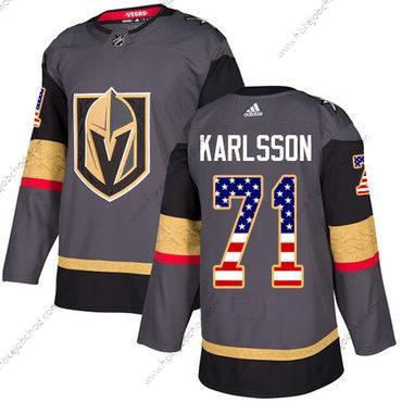 Adidas Muž Vegas Golden Knights #71 William Karlsson Šedá Domácí Autentické USA Flag Sešitý NHL Dres