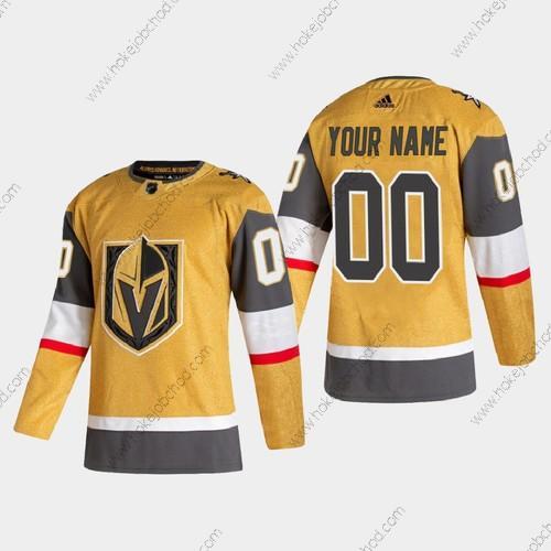 Adidas Muž Vegas Golden Knights Přizpůsobené 2020-21 Zlato Autentické Hráč Náhradní Sešitý NHL Dres