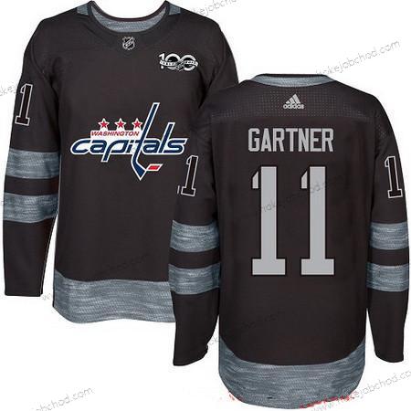 Adidas Muž Washington Capitals #11 Mike Gartner Černá 100th Výročí Sešitý NHL 2017 Hokejový Dres