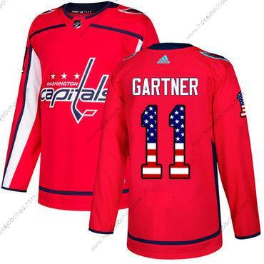 Adidas Muž Washington Capitals #11 Mike Gartner Červené Domácí Autentické USA Flag Sešitý NHL Dres