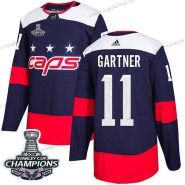 Adidas Muž Washington Capitals #11 Mike Gartner Námořnictvo Autentické 2018 Stadium Series Stanley Cup Final Champions Sešitý NHL Dres