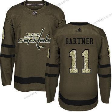 Adidas Muž Washington Capitals #11 Mike Gartner Zelená Salute to Service Sešitý NHL Dres