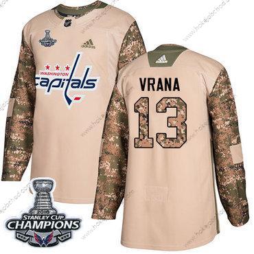 Adidas Muž Washington Capitals #13 Jakub Vrana Camo Autentické 2017 Veterans Day Stanley Cup Final Champions Sešitý NHL Dres