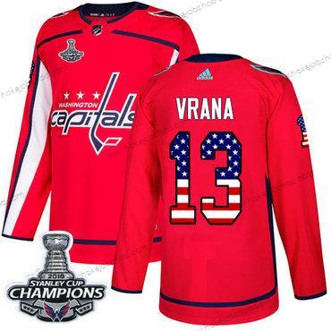 Adidas Muž Washington Capitals #13 Jakub Vrana Červené Domácí Autentické USA Flag Stanley Cup Final Champions Sešitý NHL Dres