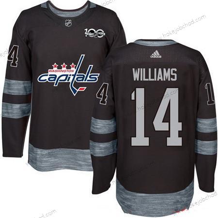 Adidas Muž Washington Capitals #14 Justin Williams Černá 100th Výročí Sešitý NHL 2017 Hokejový Dres