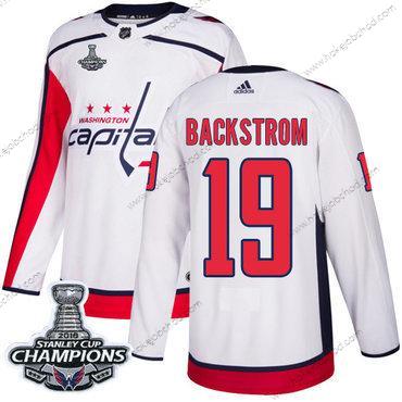 Adidas Muž Washington Capitals #19 Nicklas Backstrom Bílý Road Autentické Stanley Cup Final Champions Sešitý NHL Dres