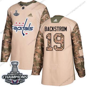 Adidas Muž Washington Capitals #19 Nicklas Backstrom Camo Autentické 2017 Veterans Day Stanley Cup Final Champions Sešitý NHL Dres