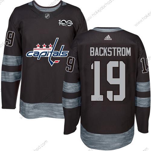 Adidas Muž Washington Capitals #19 Nicklas Backstrom Černá 100th Výročí Sešitý NHL 2017 Hokejový Dres