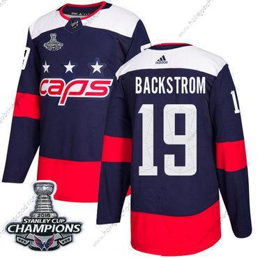 Adidas Muž Washington Capitals #19 Nicklas Backstrom Námořnictvo Autentické 2018 Stadium Series Stanley Cup Final Champions Sešitý NHL Dres