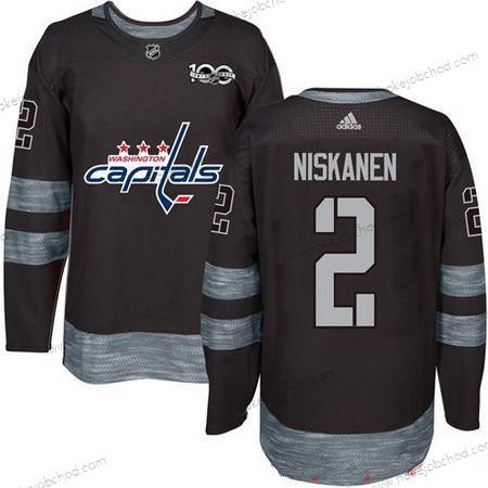 Adidas Muž Washington Capitals #2 Matt Niskanen Černá 100th Výročí Sešitý NHL 2017 Hokejový Dres