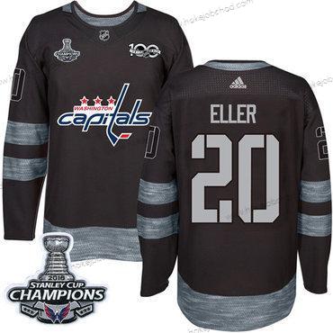 Adidas Muž Washington Capitals #20 Lars Eller Černá 1917-2017 100th Výročí Stanley Cup Final Champions Sešitý NHL Dres