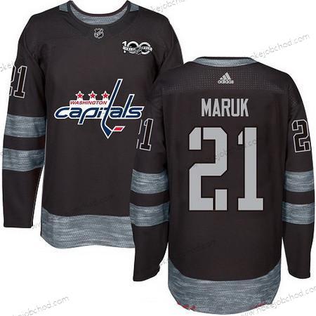 Adidas Muž Washington Capitals #21 Dennis Maruk Černá 100th Výročí Sešitý NHL 2017 Hokejový Dres