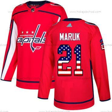 Adidas Muž Washington Capitals #21 Dennis Maruk Červené Domácí Autentické USA Flag Sešitý NHL Dres