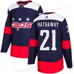 Adidas Muž Washington Capitals #21 Garnet Hathaway Námořnictvo Modrý Autentické 2018 Stadium Series Dres