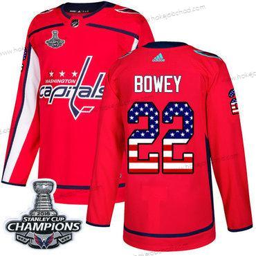 Adidas Muž Washington Capitals #22 Madison Bowey Červené Domácí Autentické USA Flag Stanley Cup Final Champions Sešitý NHL Dres