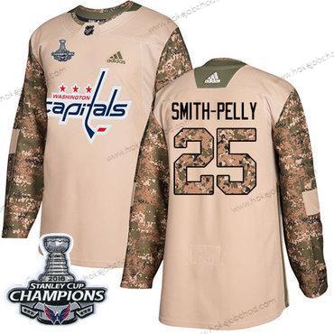 Adidas Muž Washington Capitals #25 Devante Smith-Pelly Camo Autentické 2017 Veterans Day Stanley Cup Final Champions Sešitý NHL Dres