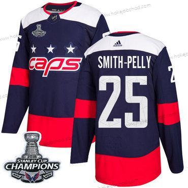 Adidas Muž Washington Capitals #25 Devante Smith-Pelly Námořnictvo Autentické 2018 Stadium Series Stanley Cup Final Champions Sešitý NHL Dres