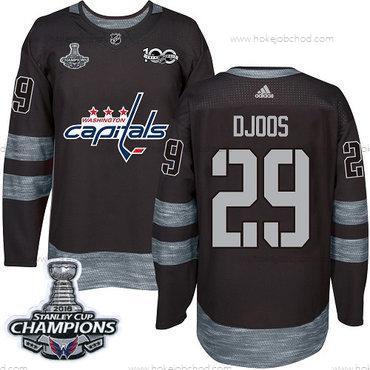 Adidas Muž Washington Capitals #29 Christian Djoos Černá 1917-2017 100th Výročí Stanley Cup Final Champions Sešitý NHL Dres