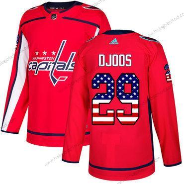 Adidas Muž Washington Capitals #29 Christian Djoos Červené Domácí Autentické USA Flag Sešitý NHL Dres