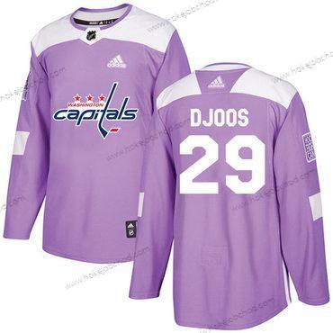 Adidas Muž Washington Capitals #29 Christian Djoos Nachový Autentické Bojuje proti rakovině Sešitý NHL Dres