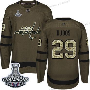 Adidas Muž Washington Capitals #29 Christian Djoos Zelená Salute to Service Stanley Cup Final Champions Sešitý NHL Dres