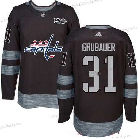 Adidas Muž Washington Capitals #31 Philipp Grubauer Černá 100th Výročí Sešitý NHL 2017 Hokejový Dres