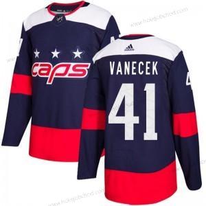 Adidas Muž Washington Capitals #41 Vitek Vanecek Námořnictvo Modrý Autentické 2018 Stadium Series Dres