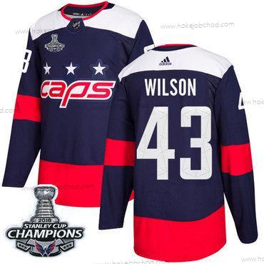 Adidas Muž Washington Capitals #43 Tom Wilson Námořnictvo Autentické 2018 Stadium Series Stanley Cup Final Champions Sešitý NHL Dres